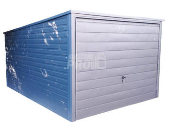 Garaż blaszany 3x4m  Brama uchylna  Antracyt Dach spad w tył GP223