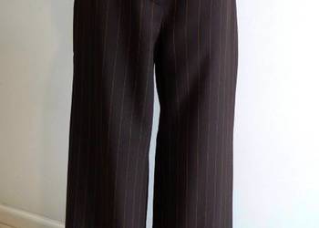 Spodnie Wide Leg Szerokie Nogawki Modny Czekoladowy Kolor M