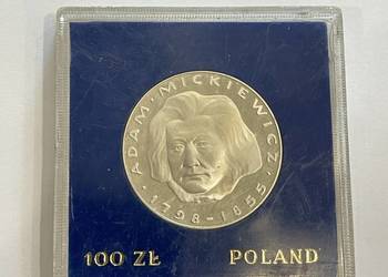Srebrna moneta kolekcjonerska 100 zł 1978 – Adam Mickiewicz, PRL