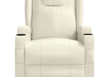 vidaXL Elektryczny fotel masujący, kremowy(SKU:3073796）