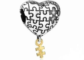Pandora Charm Moments zawieszka serce puzzle miłość love