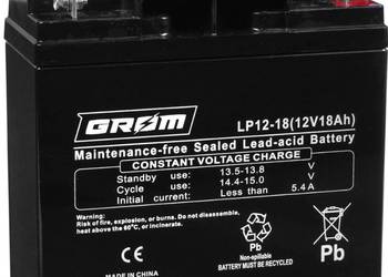 Akumulator żelowy GROM 12V 18Ah LP12-18 Dostawa