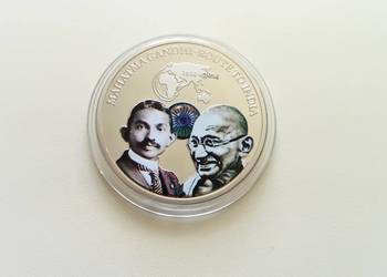 Moneta - medal Mahatma Gandhi 1914 - 2014. Droga do Indii