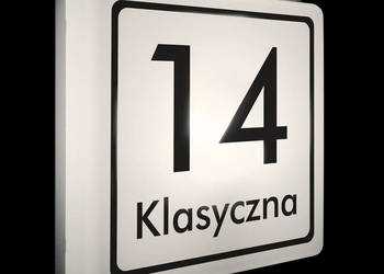 PODŚWIETLANA tabliczka adresowa 230V numer na dom LED K+