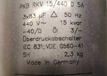 AEG Kondensatory mocy biernej