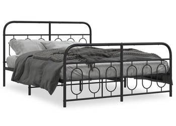 Łóżko Metalowe Czarne Rama Łóżka Ze Stelażem 150x200cm WM-377137