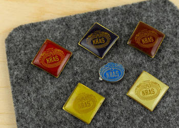 6 przypinek KRAŠ Zagreb – Chorwacja, reklama retro, vintage