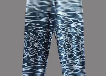 Legginsy damskie sportowe spodnie elastyczne jasno szare wzorzyste 34/XS