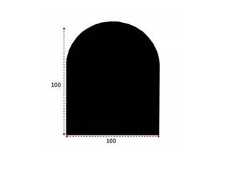 SZYBA POD KOMINEK HARTOWANA 100X80 ŁUK CZARNY
