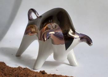 BYK Znak zodiaku Figurka Byczek ceramiczny, ręcznie malowany