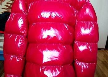 Kurtka LAWRENCE GRAY L 42 połysk błyszcząca latex burgundowa,lekka,nowa