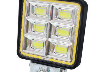 LAMPA ROBOCZA HALOGEN LED, 72 LED COB + OBRYSOWA DIODA ŻÓŁTA, KWADRATO