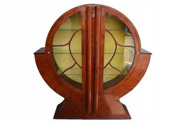 Duża Witryna Art Deco - Gięte Drewno - Szafa Meblościanka - Gabinet Salon