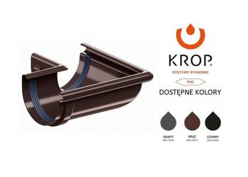 Krop NAROŻNIK ZEWNĘTRZNY RYNNY PVC 130 (125 głęboki)BRĄZ