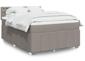 Łóżko kontynentalne z materacem taupe tkanina 160x200 cm WM-3289437
