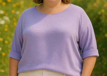 Bluzka damska z kryształkami Duże rozmiary Komfort i styl biust 136 CM