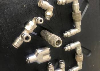 Złączki pneumatyczne, zaworki, szybkozłącze metalowe