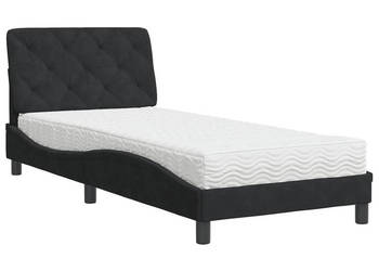 Łóżko z materacem czarne aksamitne 80x200 cm WM-3208624