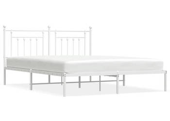 Łóżko Metalowe Białe Rama Łóżka Ze Stelażem Biała 180x200 cm WM-353590