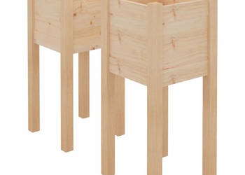 Donice ogrodowe 2 szt. 31x31x70 cm lite drewno sosnowe WM-810780