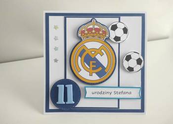 Kartka na urodziny ręcznie robiona piłkarska Real Madryt