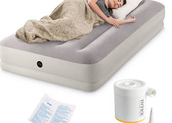 Materac pompowany do spania 191x99x30 cm jednosobowy z pompką USB INTEX 64…