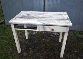 Stary stół drewniany do renowacji odnowienia vintage PRL 103x64 retro