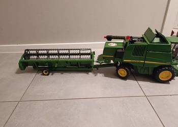 Zabawki Bruder: Kombajn Jd T670i, zgrabiarka  Krone, ładowarka Manitou mt