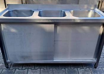 ZLEW 3 KOMOROWY Z SZAFKĄ - DRZWI SUWANE - 150/60/85 CM - M.1298.N