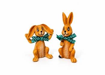 Urocza para ceramicznych zajączków wielkanocnych – Figurki retro / vintage