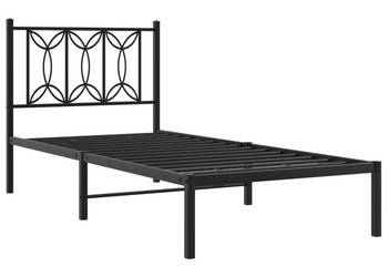 Łóżko Metalowe Czarne Rama Łóżka Ze Stelażem 80x200 cm WM-376119
