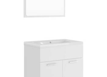 Zestaw mebli łazienkowych biała materiał drewnopochodny WM-3070865