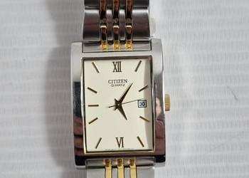 Elegancki CITIZEN Quartz „Tank” – Bicolor | Nowa Bateria | Vintage Style