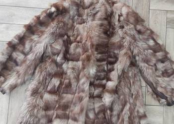 Futro naturalne z lisa biszkopt oversize