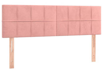 Zagłówek do łóżka z LED różowy 144x5x78/88 cm aksamit WM-3121665