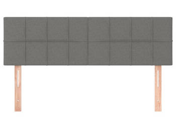 Zagłówek do łóżka z LED ciemnoszary 144x5x78/88 cm tkanina WM-3121611
