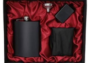 Zestaw Piersiówka + Zapalniczka + Lejek + Zestaw Sztućców Turystycznych