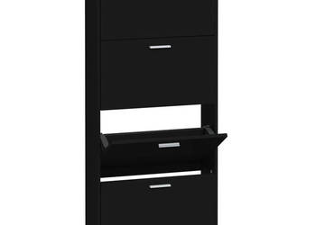 Szafa na buty czarna 59x17x150 cm materiał drewnopochodny WM-342520