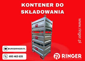 Kontenery paletowe o wymiarze 1200x800 do szalunków kosz pełny stojak
