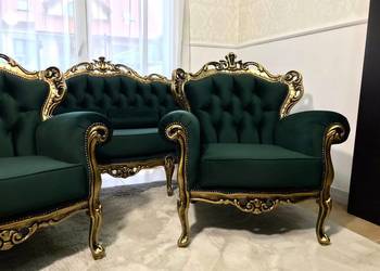 Komplet Ludwik Ludwikowski sofa fotele kanapa barok antyk