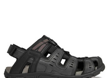 Geox Męskie sandały sportowe Uomo Strada C, czarne, 43 EU