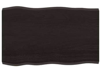 Blat ciemnobrązowy 80x50x(2-4)cm drewno z naturalną krawędzią WM-364008