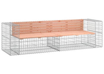 Ławka ogrodowa z gabionem 244x71x655 cm drewno daglezjowe WM-3196240
