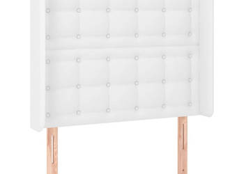 Zagłówek uszak biały 93x16x118/128 cm sztuczna skóra WM-3119659