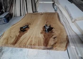stolik kawowy blat debowy 120x80x5 zywica