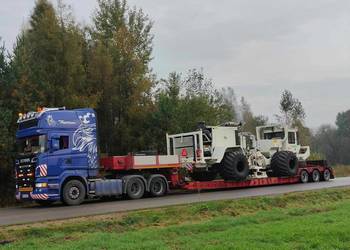 Transport niskopodwoziowy maszyn duże gabaryty Kraj Europa.