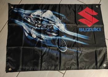 Suzuki logo baner plakat materiałowy 90x60cm  prezent Honda Yamaha Suzuki