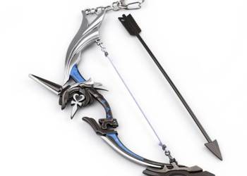 Bow Silver Black | Metal | 17 cm | Brelok | Genshin Impact