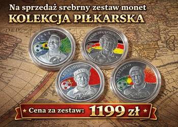 104,6 g czystego srebra – zestaw 4 monety „Królowie piłki nożnej”