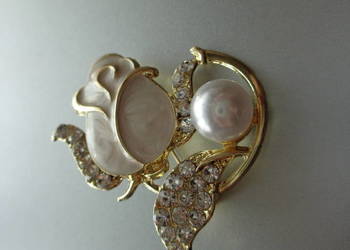 broszka nowa tulipan kolor złota